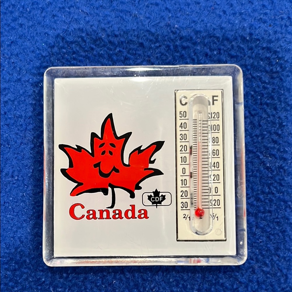 Canada Maple Leaf Thermometer Magnet - Red and White 1-248